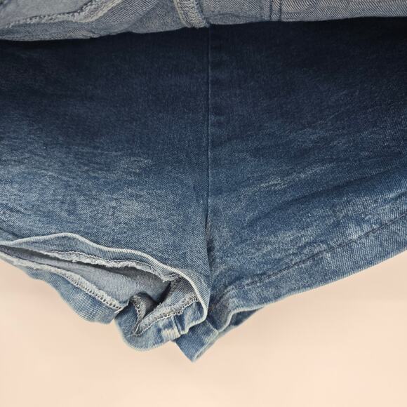 Baddie Factory Women's Stretch Acid Wash Asymmetrical Denim Skort Size Small - Picture 6 of 9